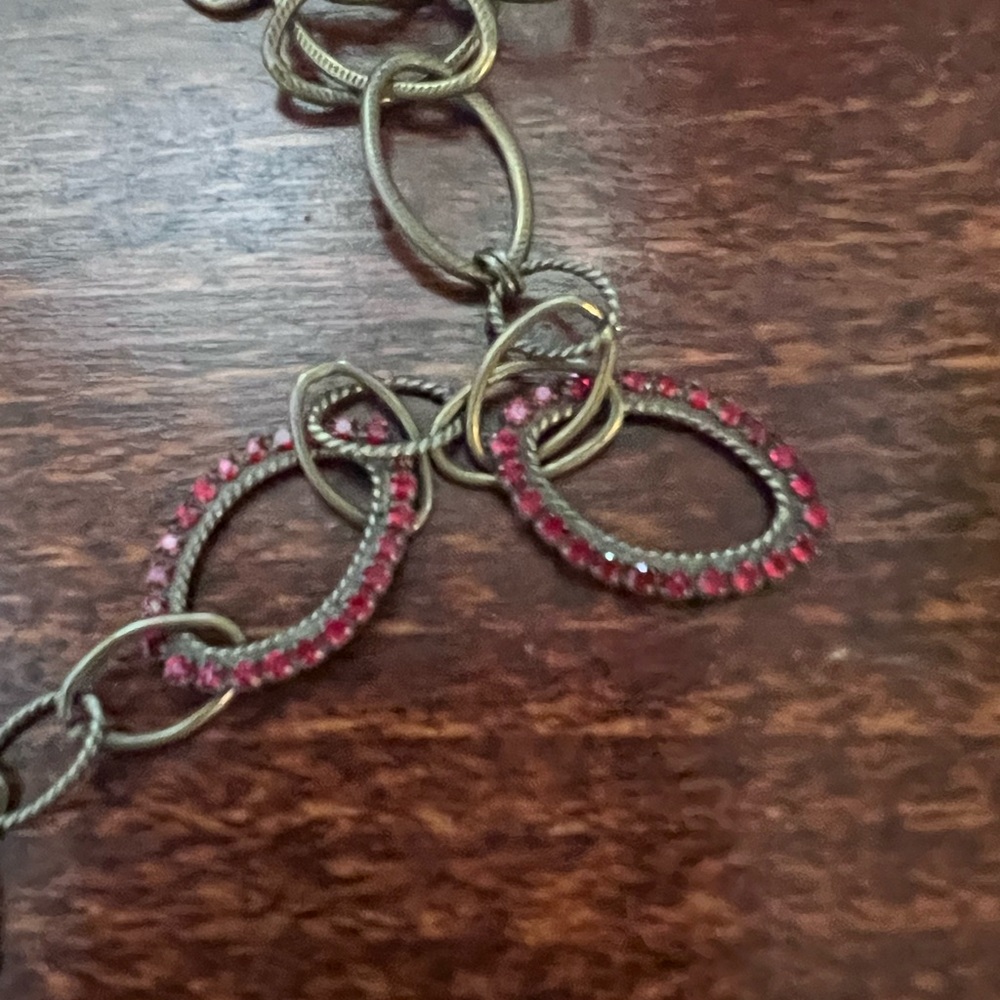 Sorrelli Red and Gold Long Chain Necklace - Picture 4 of 10